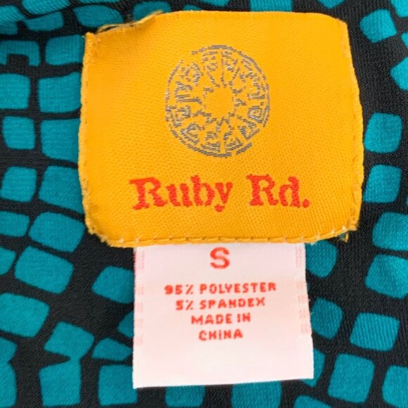 Ruby Rd Blue Black Abstract Maxi Dress Small Sleeveless Stretch Boho Vacation - Picture 8 of 8